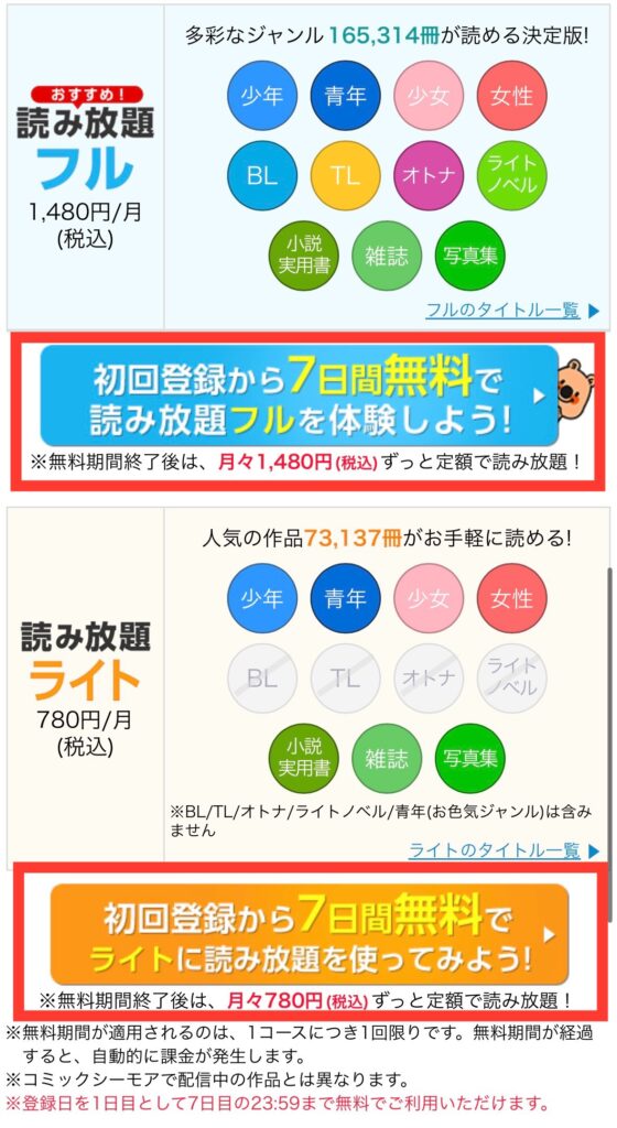 コミックシーモア　読み放題　登録方法　やり方　手順　始め方